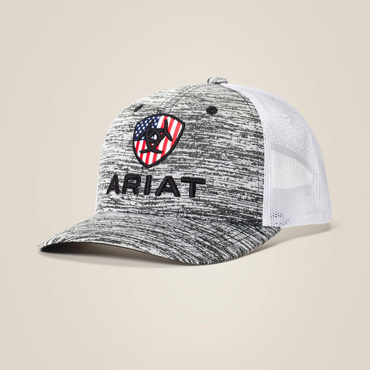 Ariat Ball Cap - Flag Shield Mesh Snapback