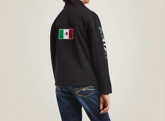 Ariat Children's New Team Softshell Jacket with Mexican Flag on the Back