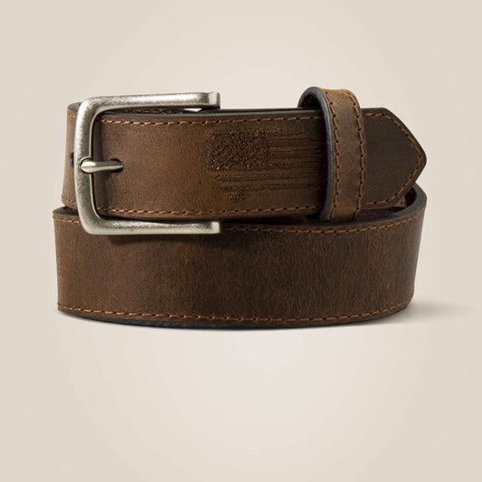 Ariat Flag Shield Belt - Brown