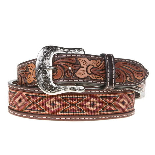 Twisted X  Leather Beaded Earth Tone Belt