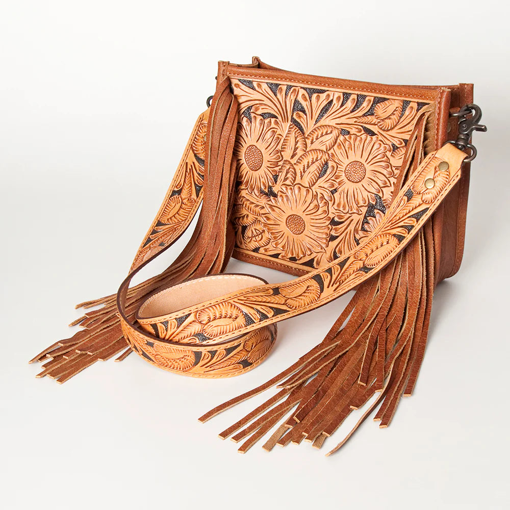 American Darling Messenger Hand Tooled Genuine Leather Women's Handbag