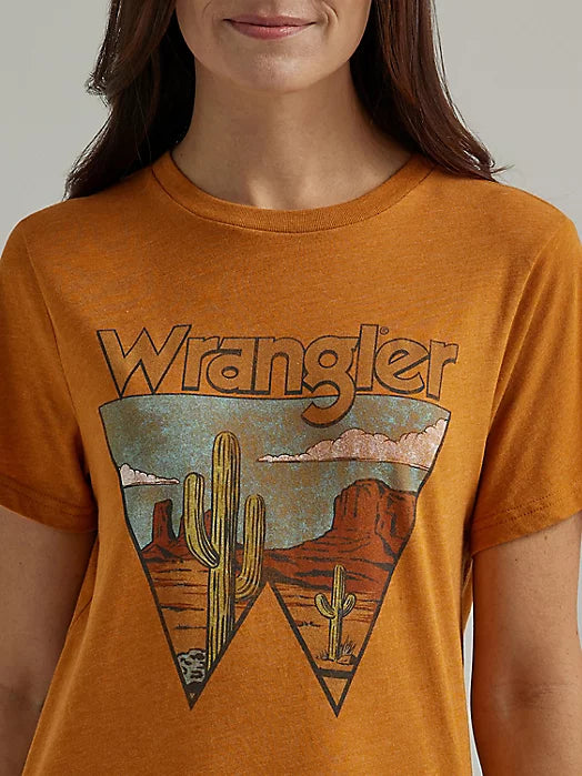 Wrangler Women's Short Sleeve T-Shirt - Southwestern Graphic in Thai Curry Heather