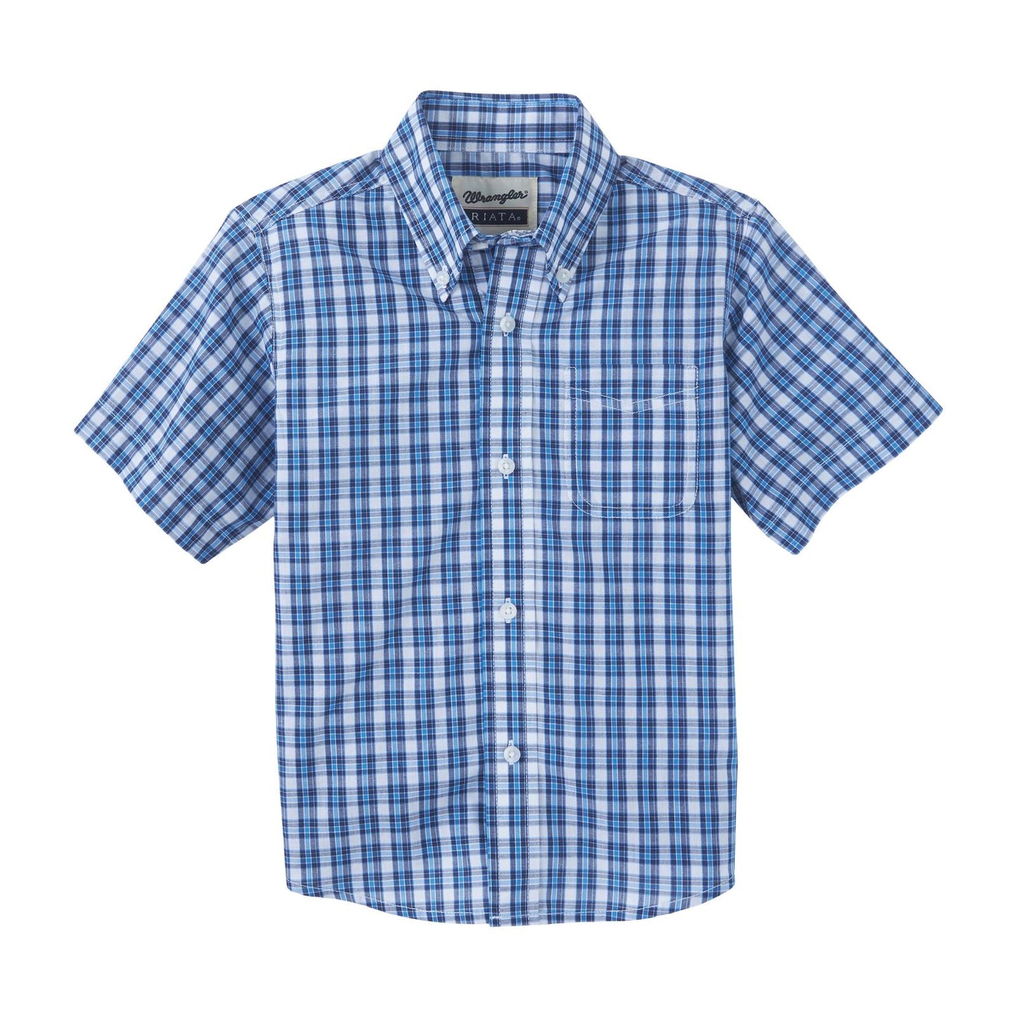 Wrangler Boy's Short Sleeve Shirt -  Riata Classic Fit Plaid