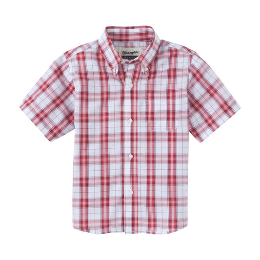 Wrangler Boy's Short Sleeve Shirt -  Riata Classic Fit Plaid