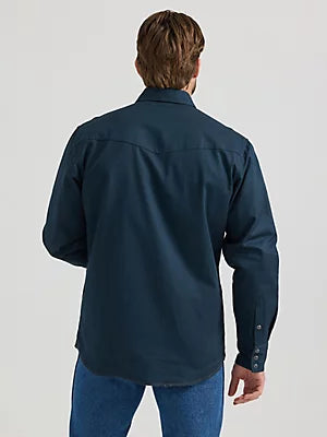 Wrangler Men's Long Sleeve Lined Flannel Solid Work Shirt