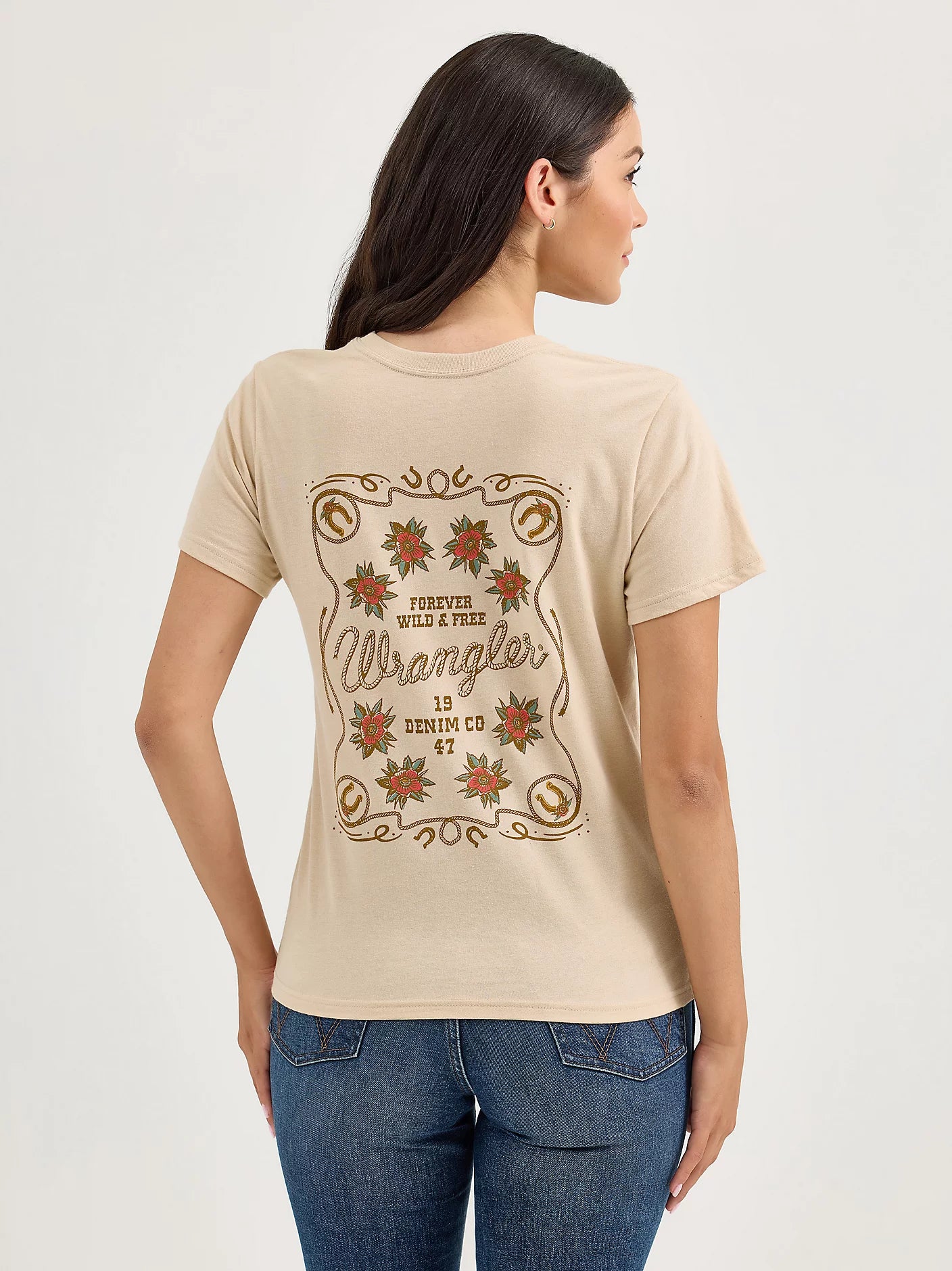 Wrangler Women's Western Back Graphic Regular Fit T-Shirt