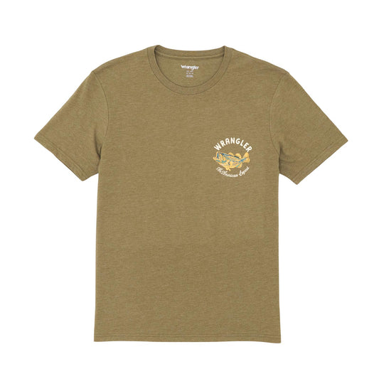 Wrangler Men's Short Sleeve Graphic Regular Fit T-Shirt - Burnt Olive Heather