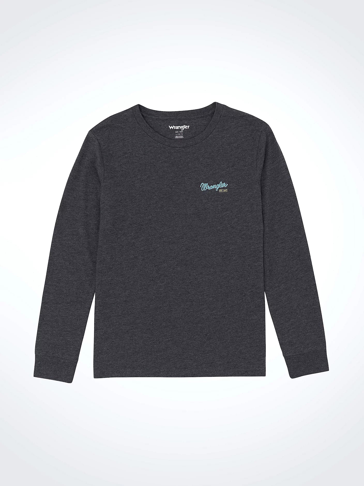 Wrangler Boy's Long Sleeve Heather Gray Back Graphic T-Shirt