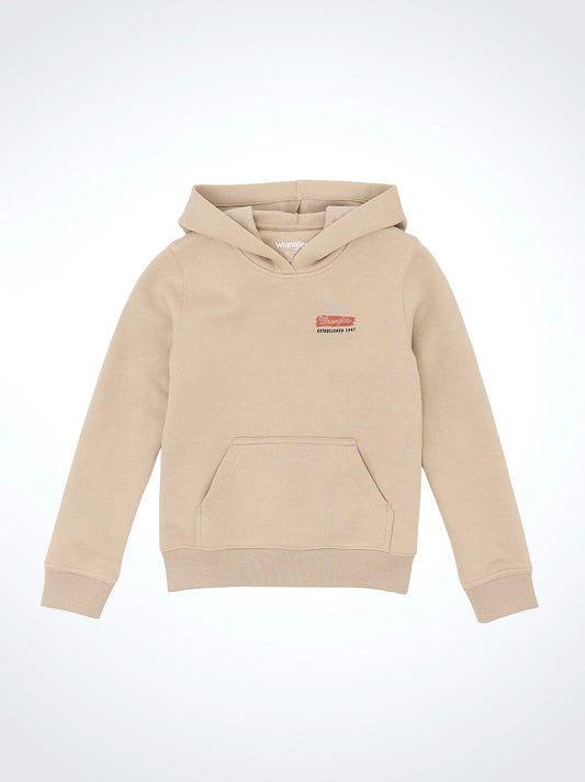 Wrangler Boy's Long Live Cowboys Beige Pullover Hoodie