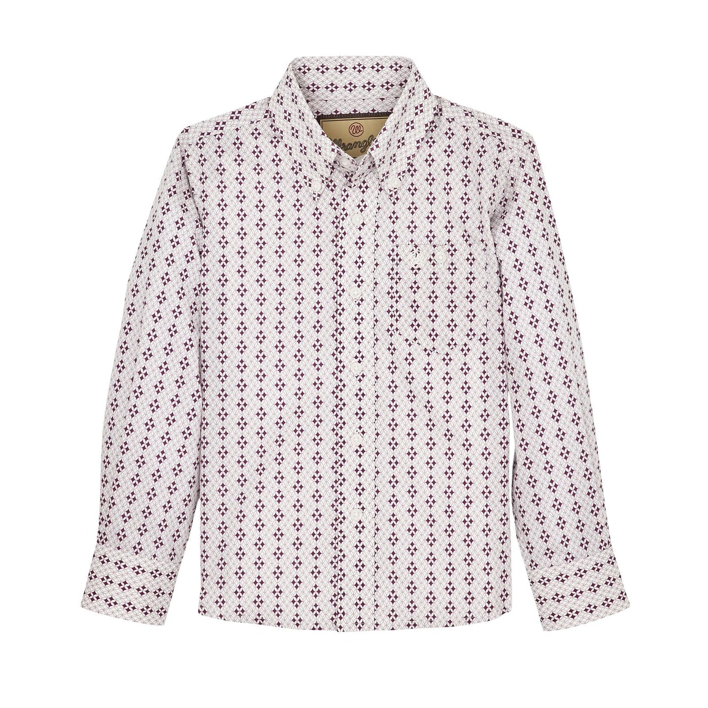 Wrangler Boys Classic Long Sleeve Shirt - Sangria