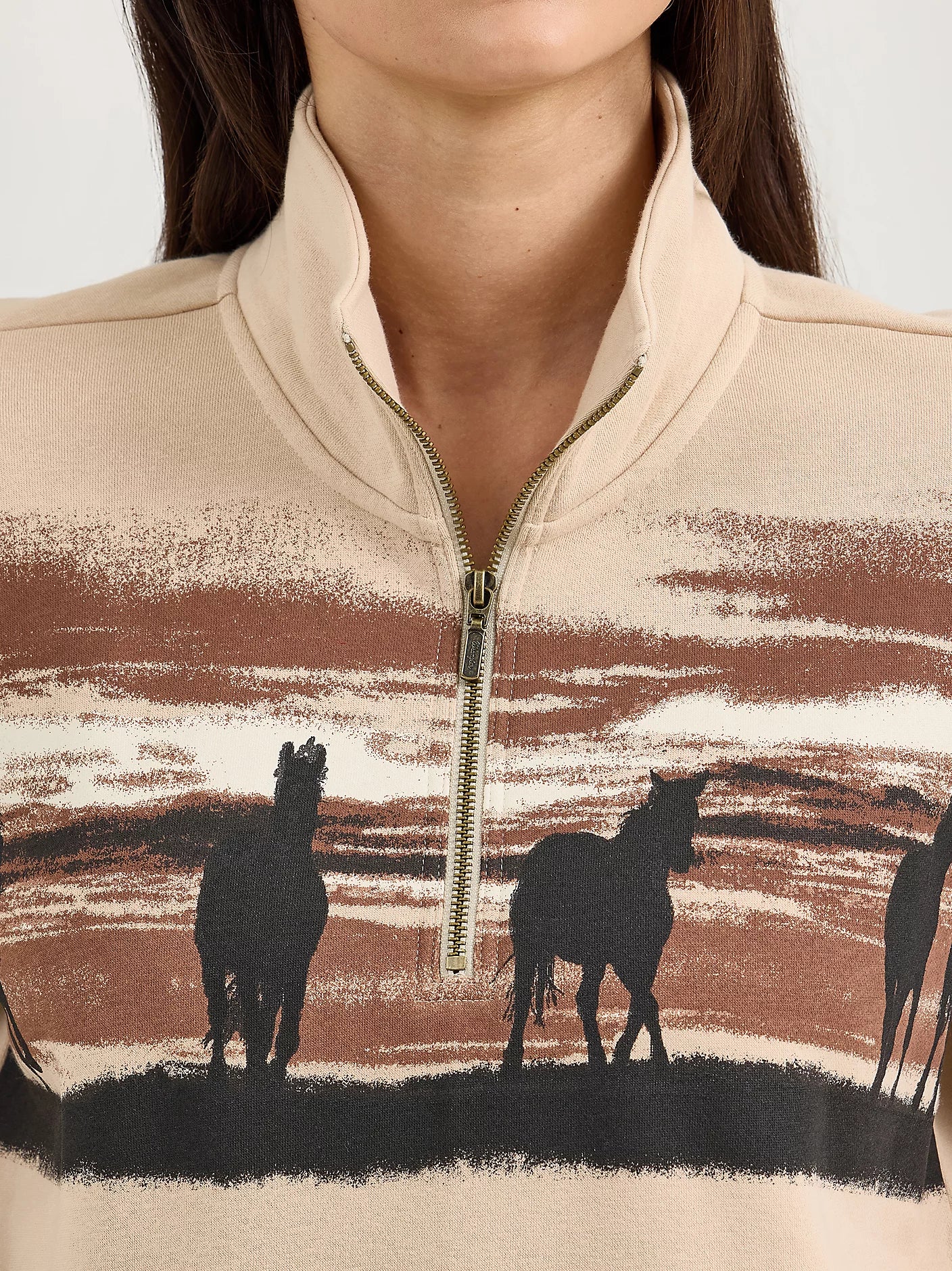 Wrangler Women's Western Quarter Zip Sweatshirt