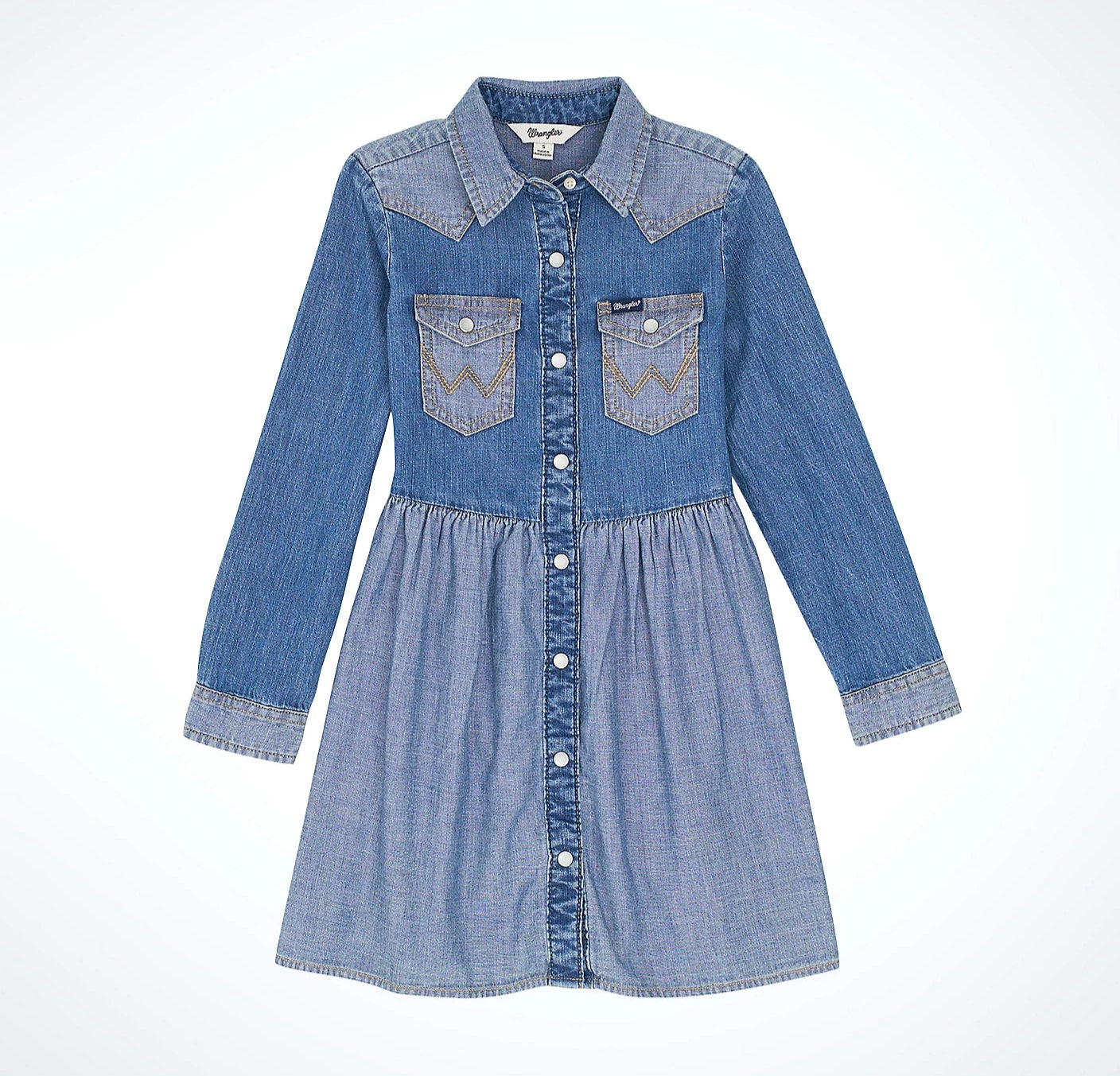 Wrangler Girl's Long Sleeve Western Denim Dress