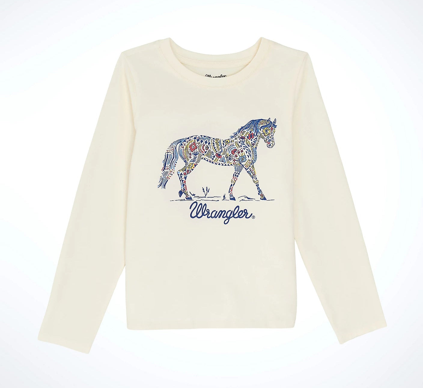 Wrangler Girl's Long Sleeve Western Graphic Tee - Horse White