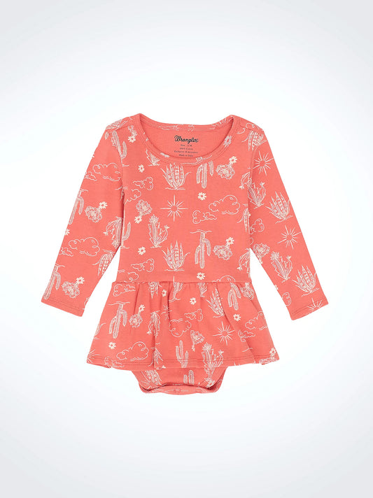 Wrangler Baby Girl's Desert Icons Skirted Coral Bodysuit