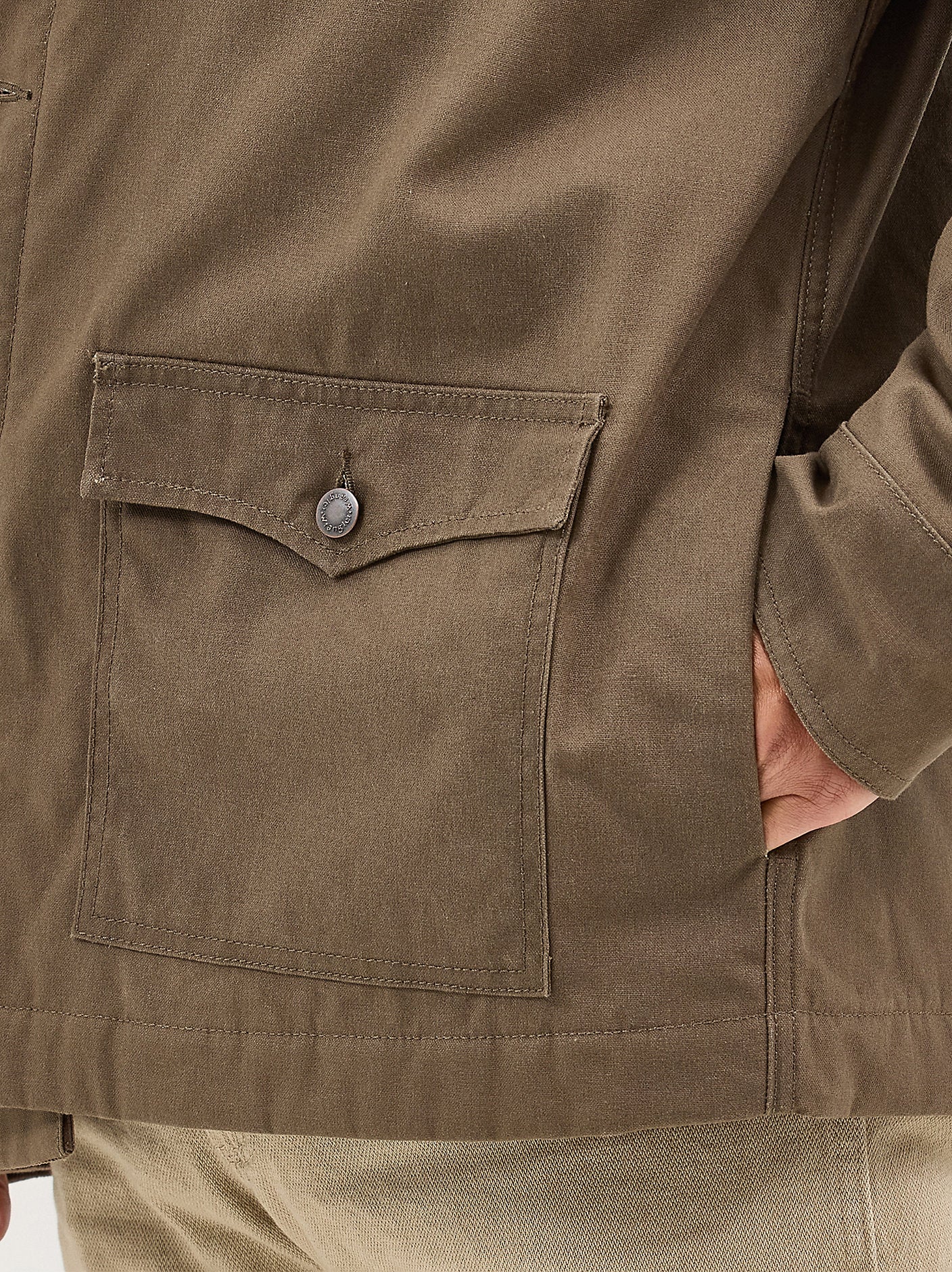 Wrangler Men's Brown Western Lined Canvas Barn Coat