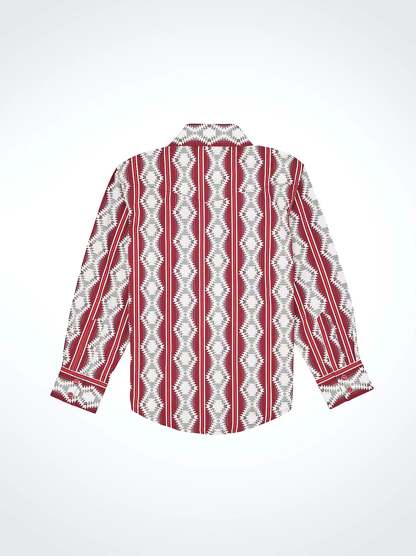 Wrangler Boy's Burgundy Shadow Checotah Long Sleeve Western Snap Shirt