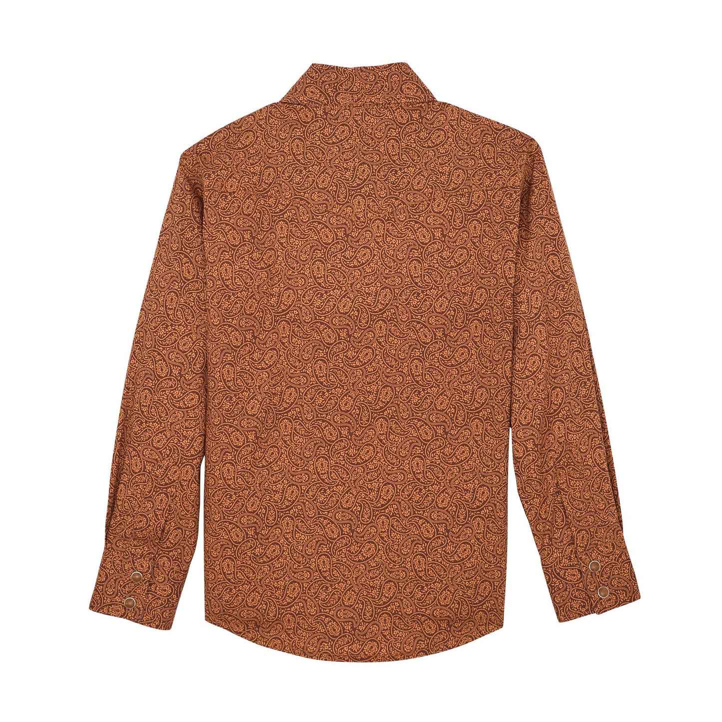 Wrangler Boys 20X Advanced Comfort Long Sleeve Shirt - Rustic Brown Print