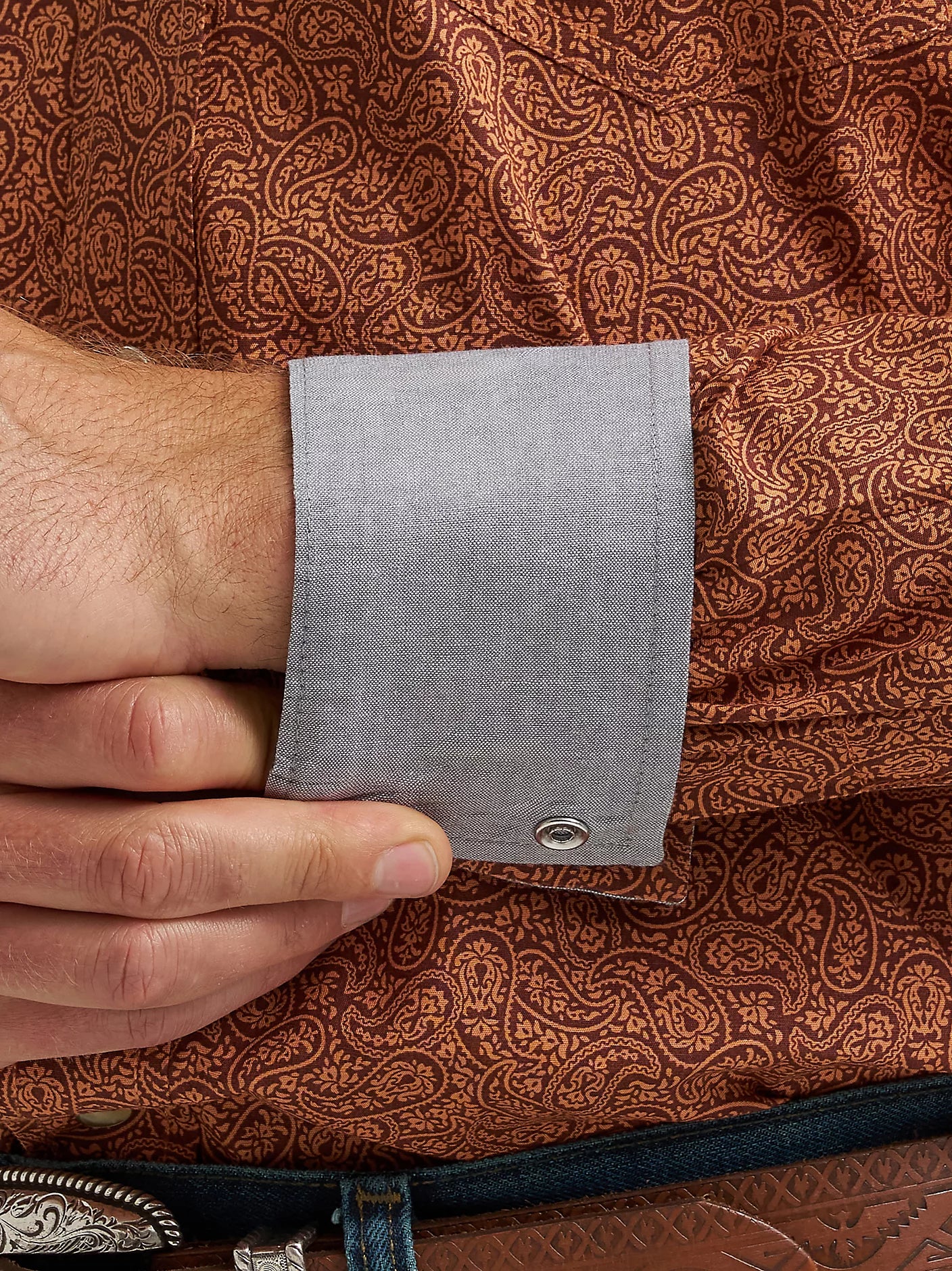Wrangler Men's 20X Competition Advanced Comfort Long Sleeve Western Snap Rustic Brown Shirt
