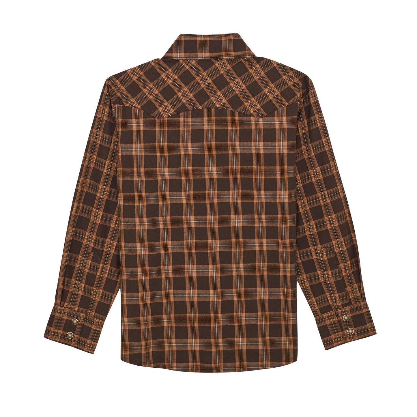 Wrangler Boys Retro Long Sleeve Shirt - Brown Plaid
