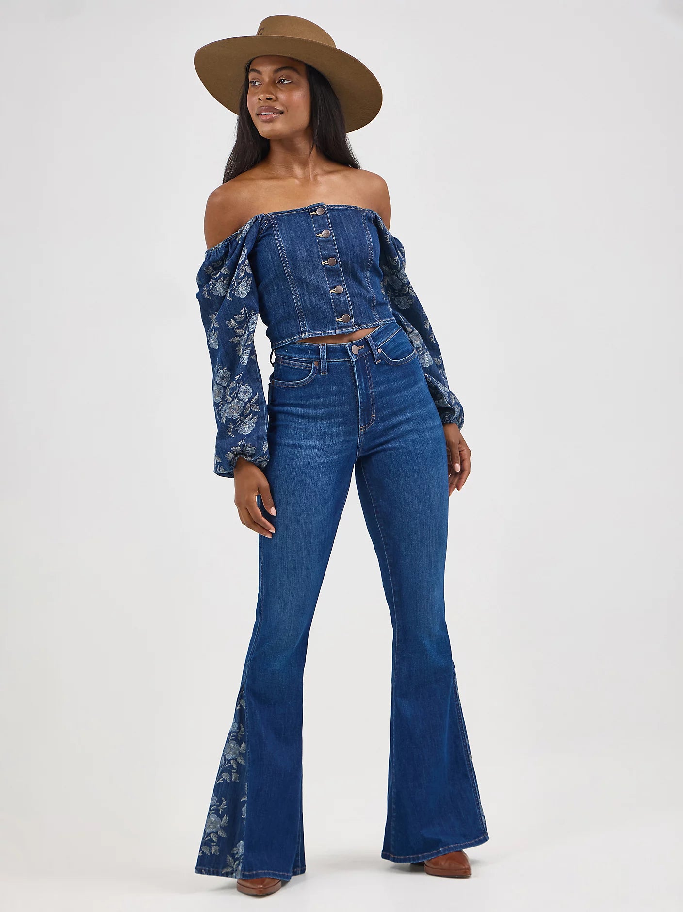 Wrangler Women's Denim Cropped Blouse