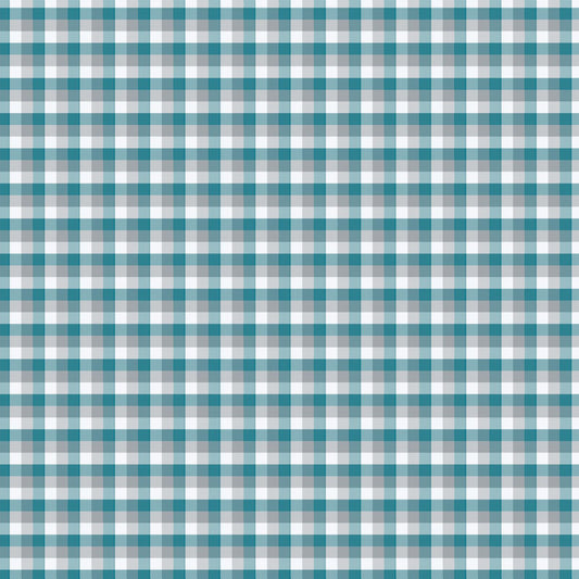 Wrangler Men's Short Sleeve Riata Classic Fit Western Shirt - Turquoise & Gray Plaid