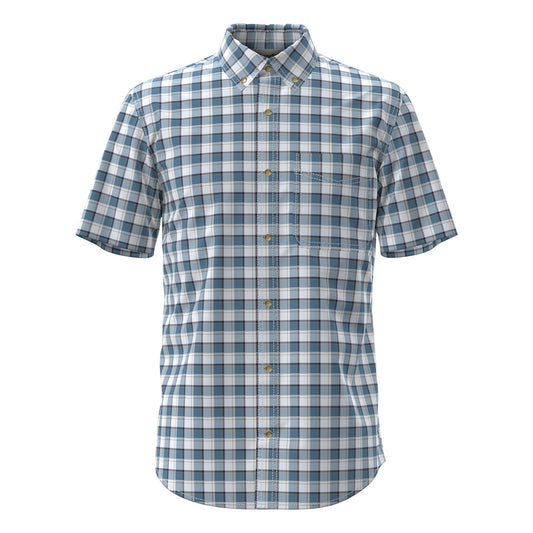 Wrangler Men's Short Sleeve Riata Classic Fit Western Shirt - Blue & White Plaid
