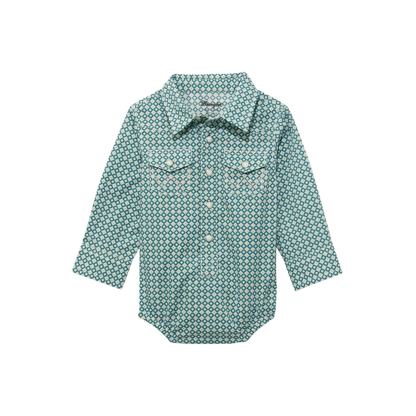Wrangler Baby Boy's Long Sleeve Bodysuit - Geometric Print