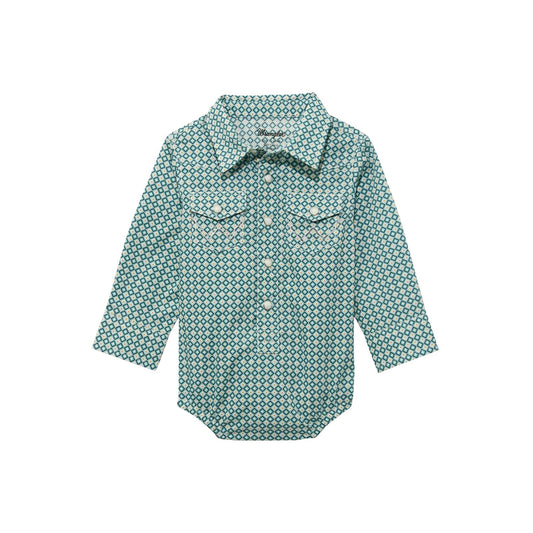 Wrangler Baby Boy's Long Sleeve Bodysuit - Geometric Print