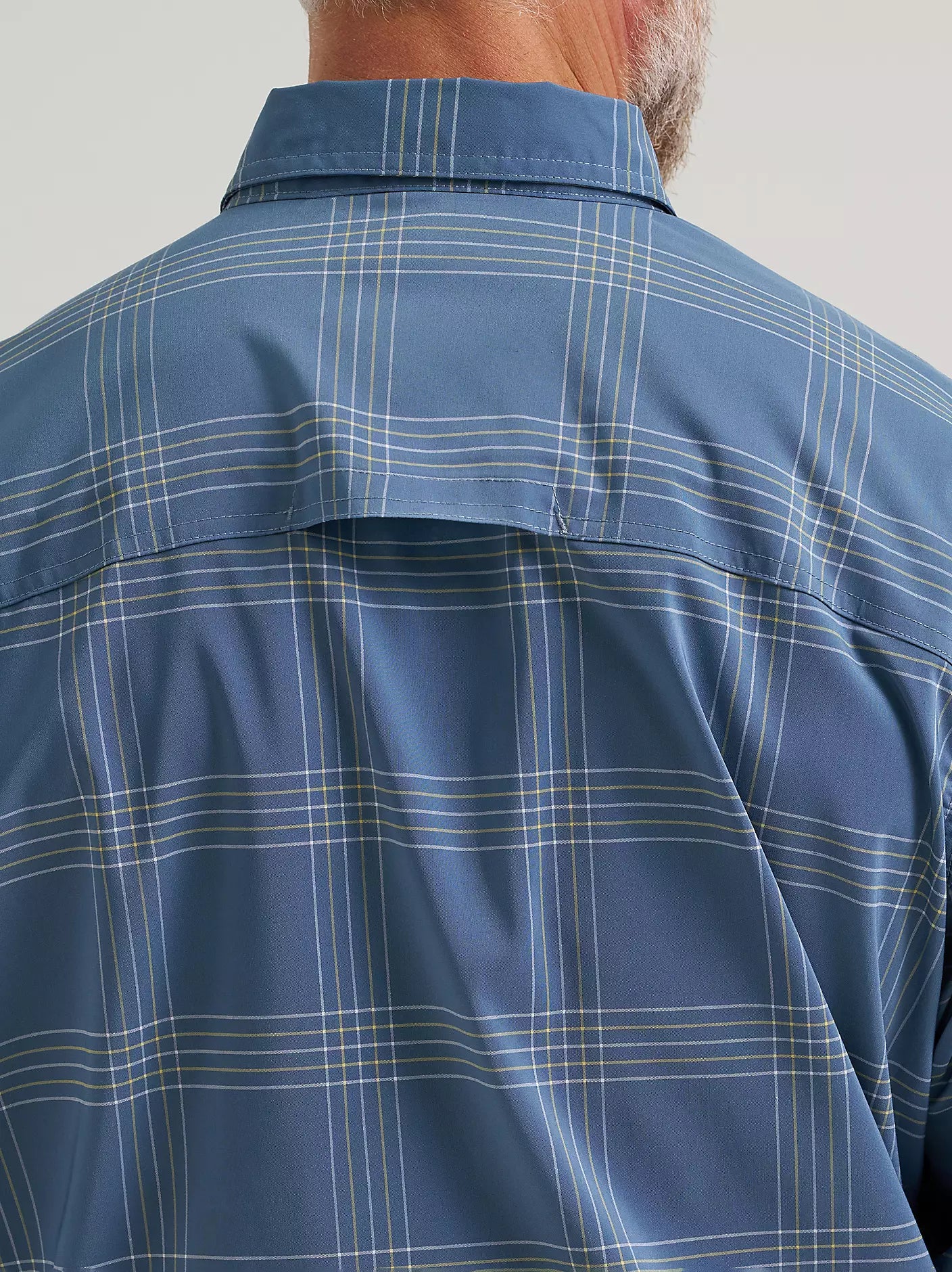Wrangler Men's RIGGS Workwear Technical All Season Blue Plaid Shirt