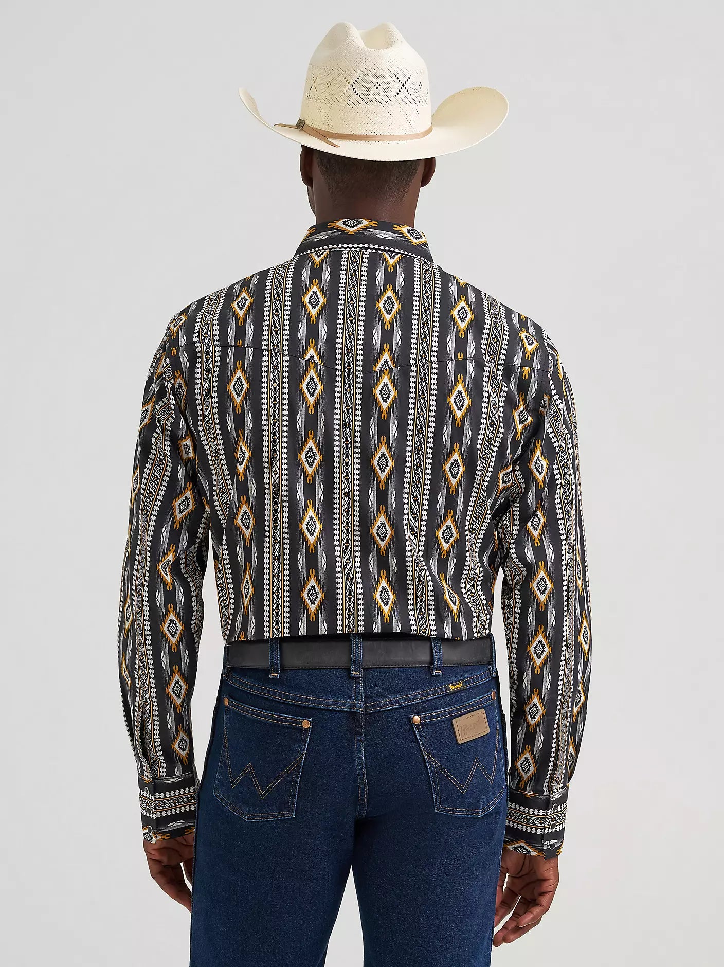 Wrangler Men's Checotah Long Sleeve Western Snap Printed Shirt