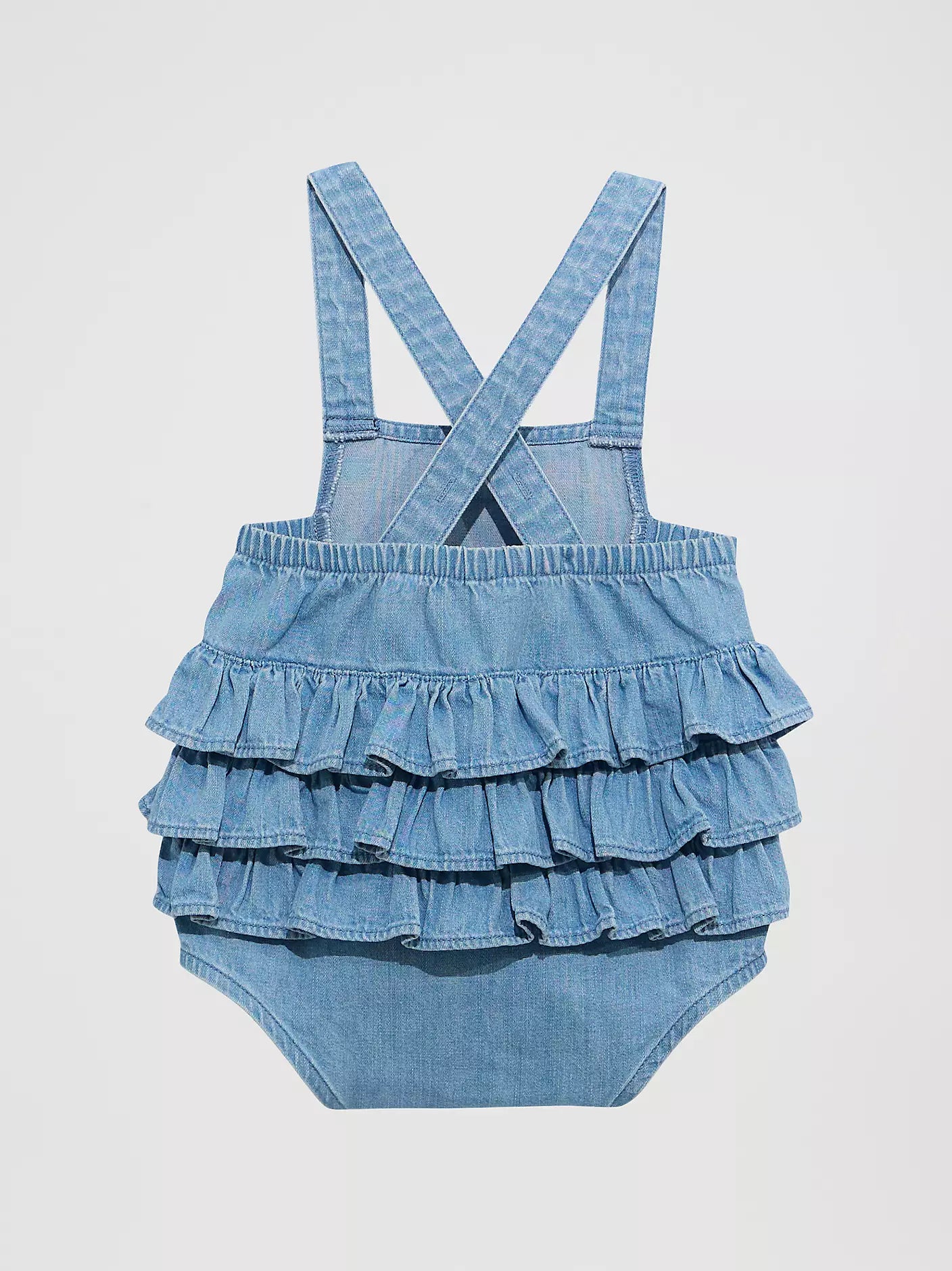 Wrangler Baby Girl's Denim Ruffle Bodysuit