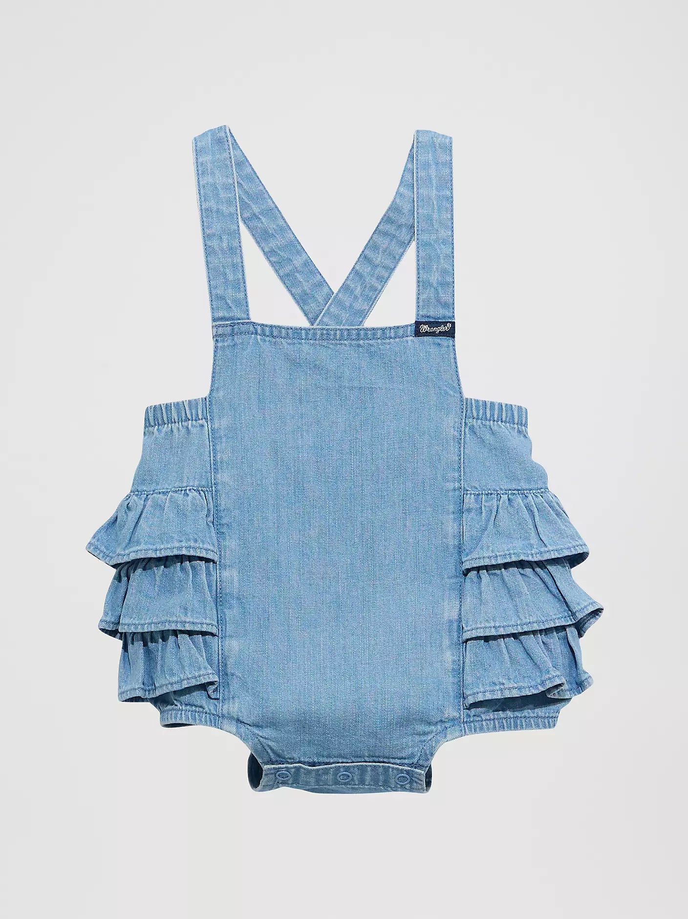 Wrangler Baby Girl's Denim Ruffle Bodysuit
