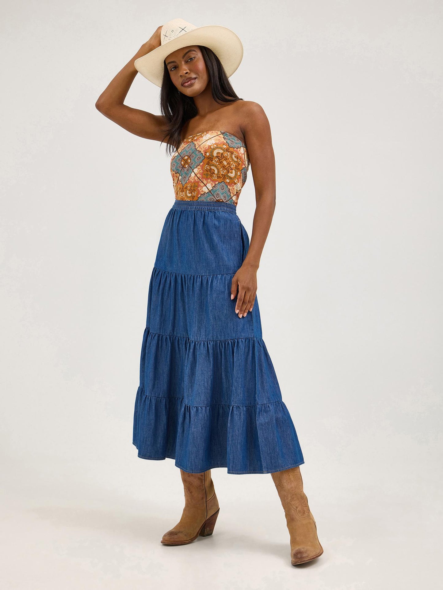 Wrangler Women's  Retro Vintage Bandana Tank - Brown