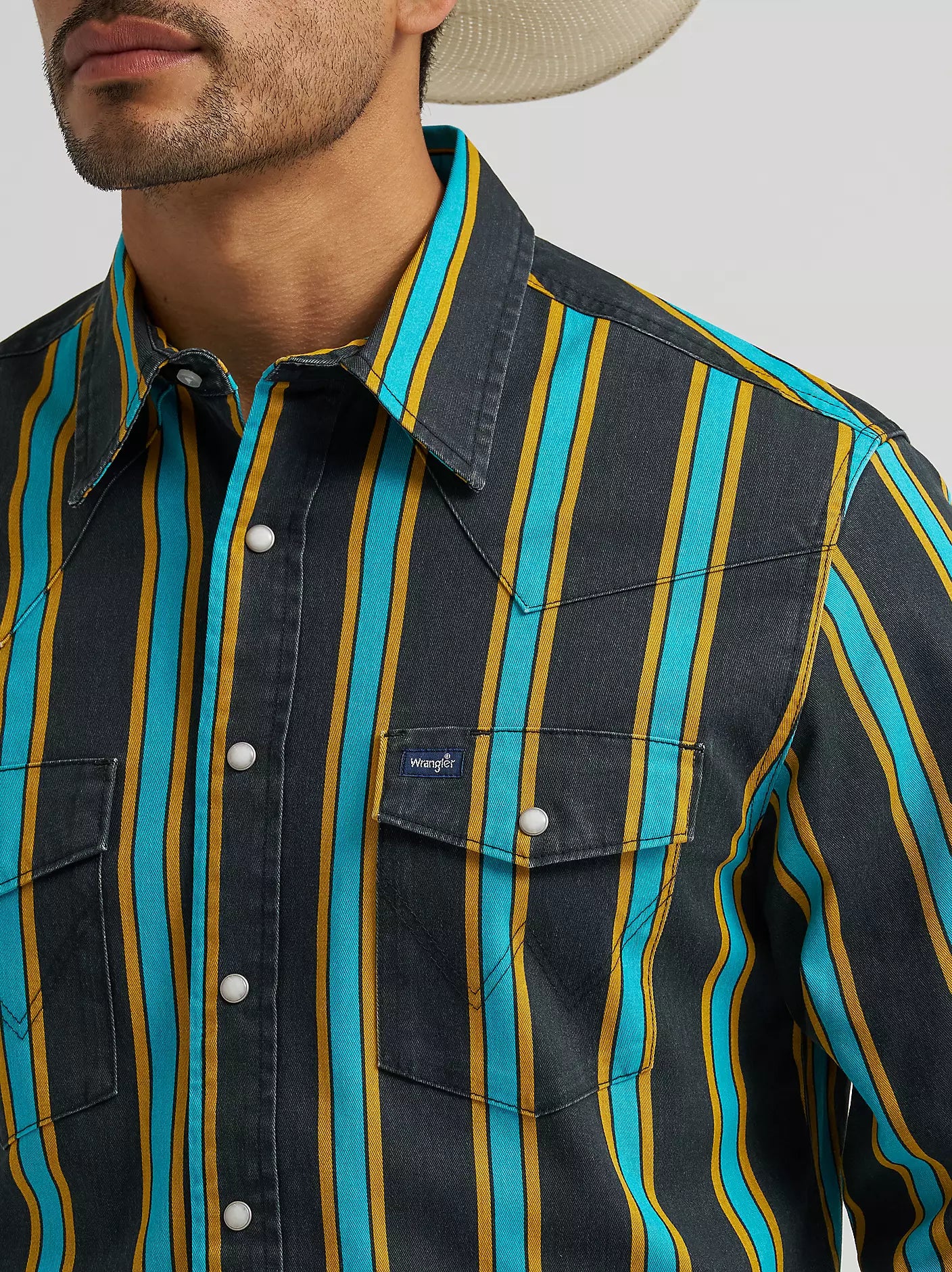 Wrangler Men's Vintage-Inspired Brushpopper Western Snap Workshirt