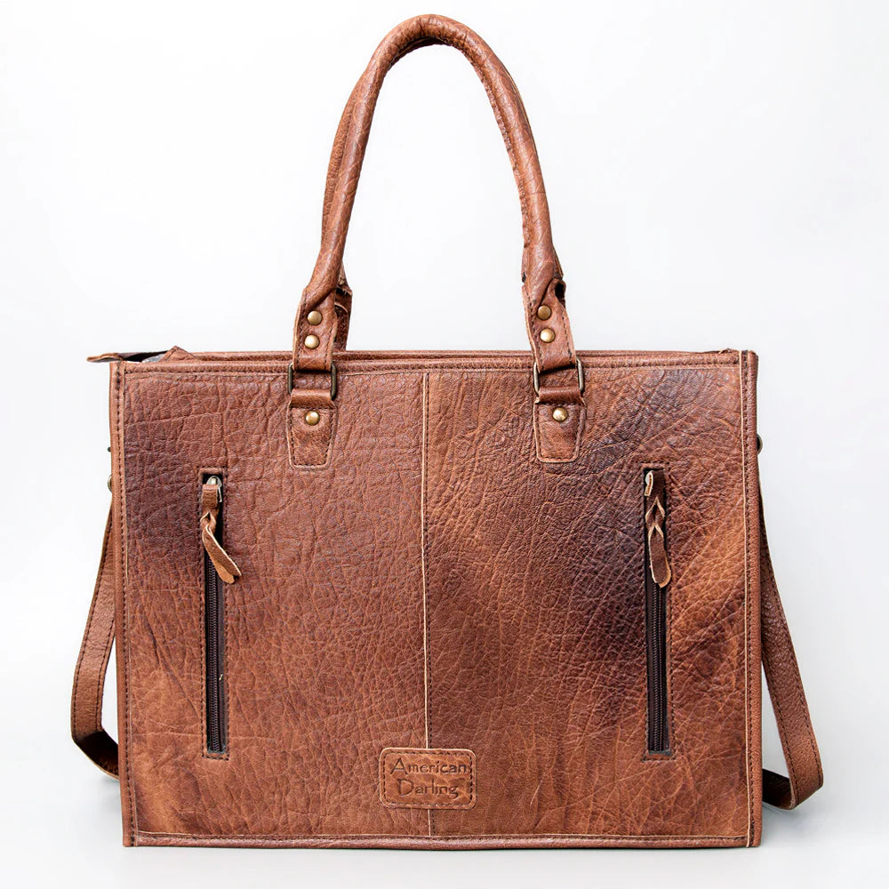 American Darling Tote Hand Tooled Genuine Leather Western Handbag Purse