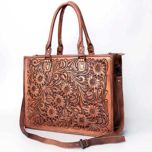 American Darling Tote Hand Tooled Genuine Leather Western Handbag Purse