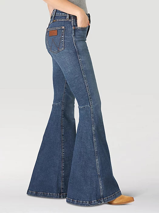 Wrangler Women's Jeans - Retro High Rise Trumpet Flare in Paige