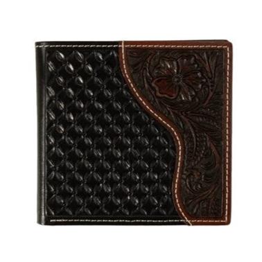 Nocona Floral Embossed Basketweave Bifold Wallet