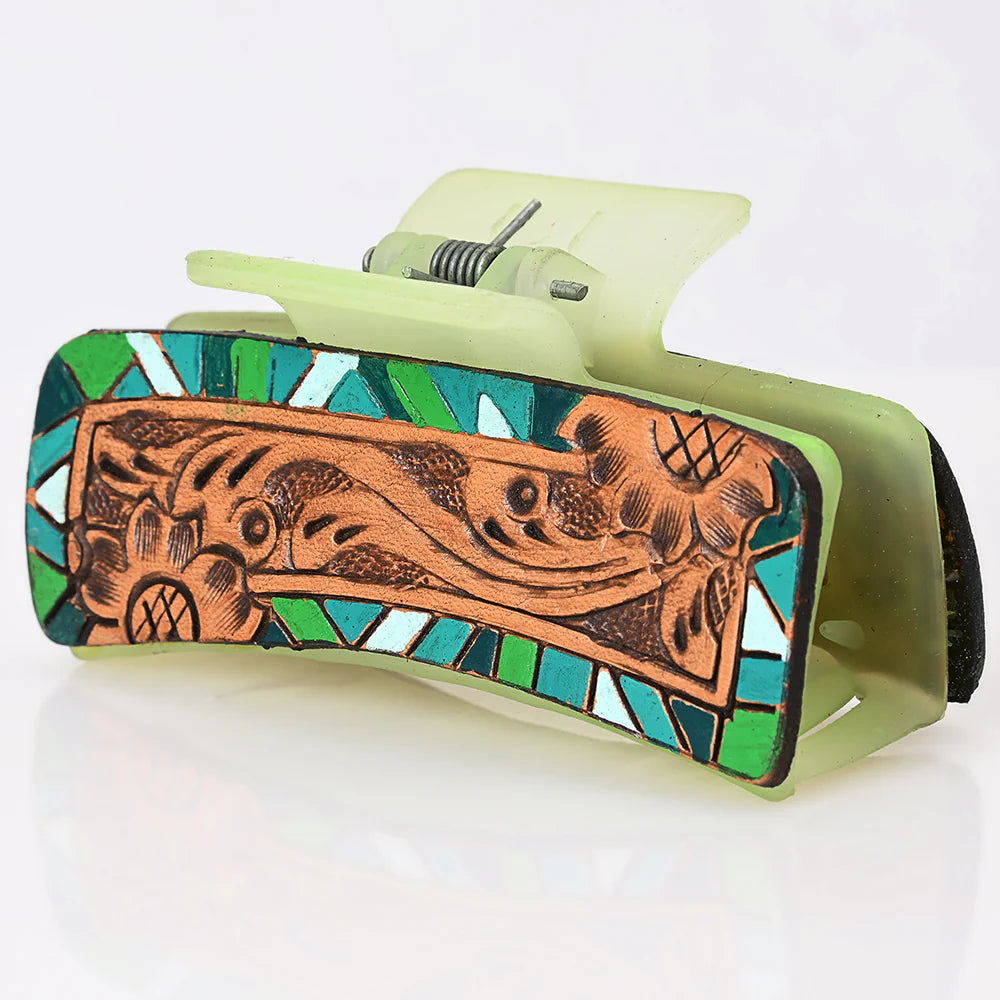 American Darling Beautifully Hand Tooled Women's Hair Band Clip Clutch