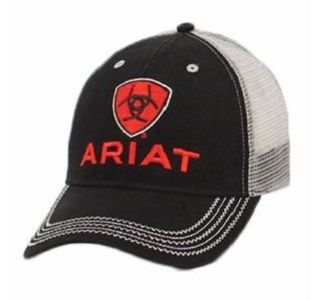 Ariat Ball Cap - Ariat Embroidered Logo In Red on Black Snapback