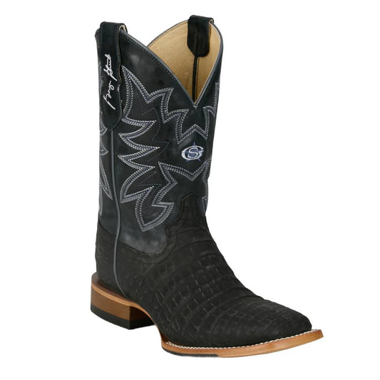 Justin Boots Men's George Strait San Antone Charcoal Caiman 11" Boots
