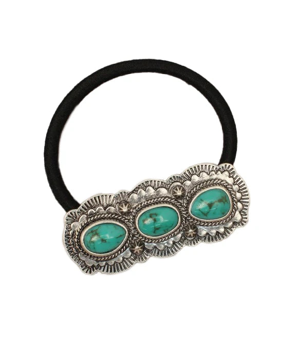 Blazin Roxx Triple Stone Turquoise Hair Tie