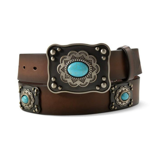 Ariat Women's Square Conchos Belt Brown
