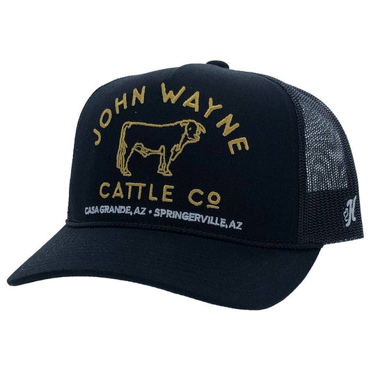 Hooey Ball Cap -  John Wayne Black with Gold Stitched Logo