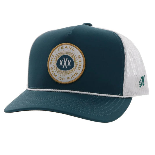 Hooey Ball Cap "Pearl" Hat Teal and White with White Circle Patch