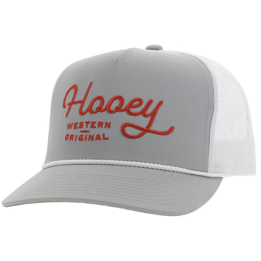 Hooey Ball Cap "OG" Hooey Hat Grey and White with Orange Stitching
