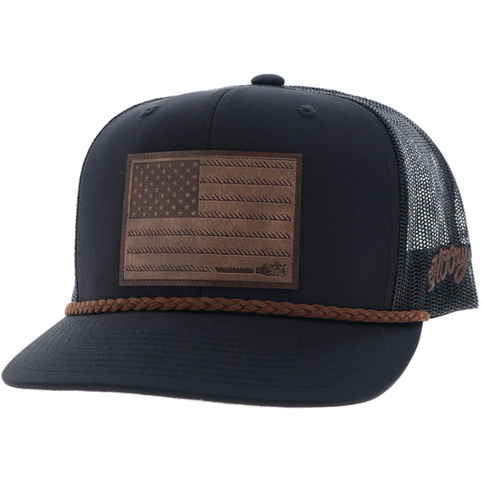 Hooey Ball Cap "Liberty Roper" Black with Leather Patch