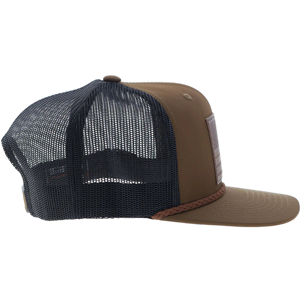 Hooey Ball Cap "Liberty Roper" Brown and Black with Leather Patch