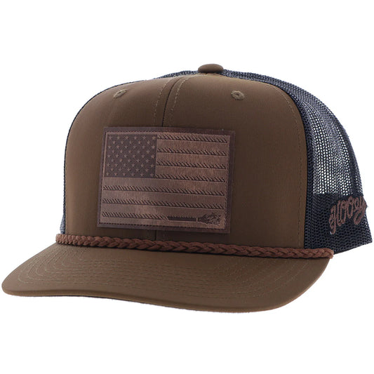 Hooey Ball Cap "Liberty Roper" Brown and Black with Leather Patch