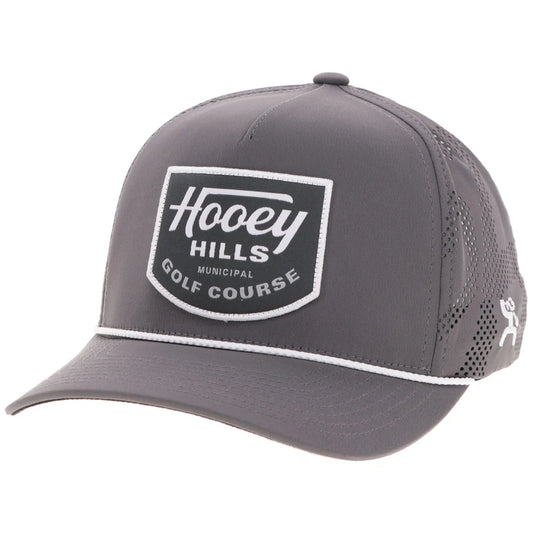 Hooey Ball Cap "Noonan" Cowboy Golf Hat Grey with Black and White Patch